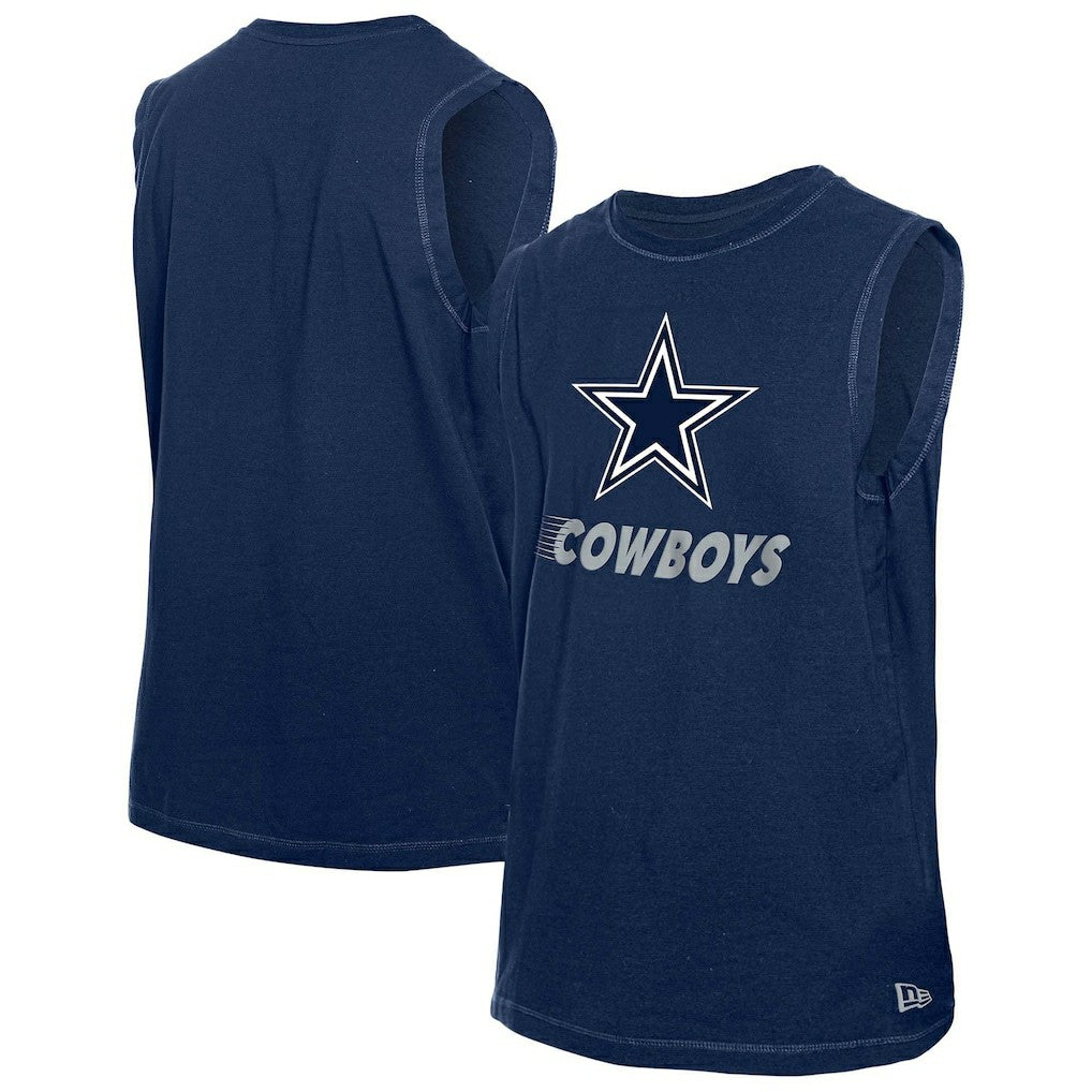 Dallas Cowboys New Era Leisure Collection Muscle Tank Top Navy - NFL