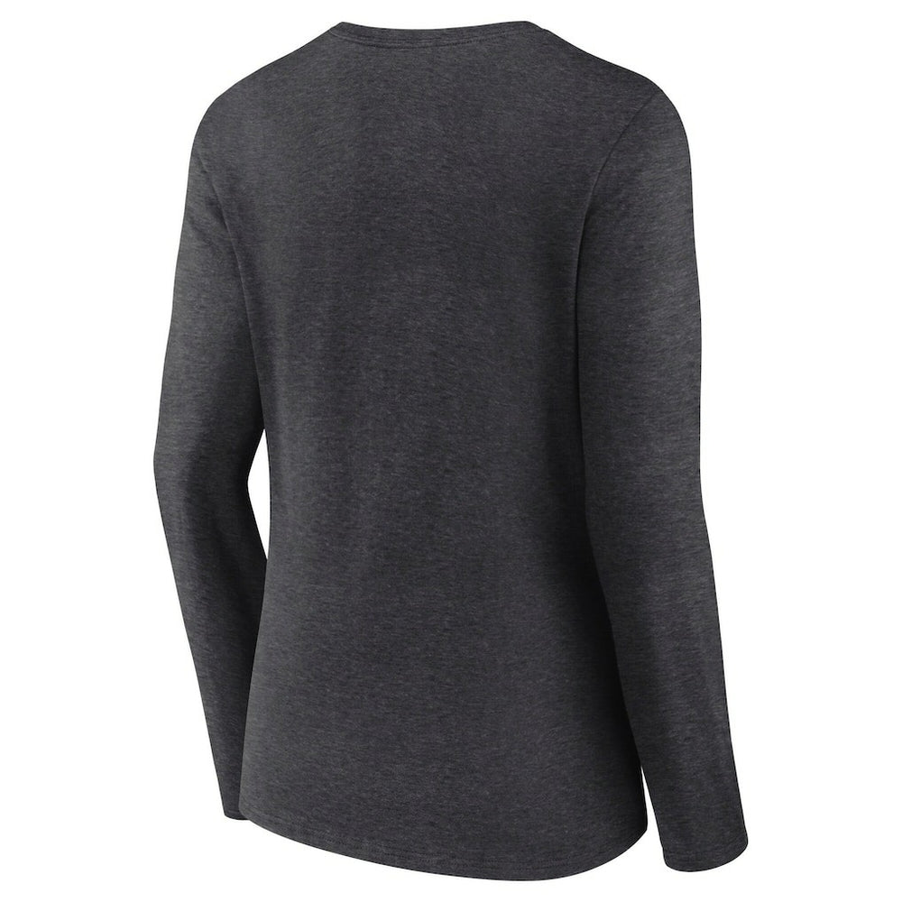 Philadelphia Eagles Women's Super Bowl LIX Quick Pass Long Sleeve V-Neck T-Shirt Heather Charcoal - Fanatics