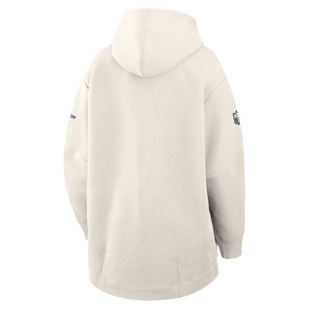 Philadelphia Eagles Women's Super Bowl LIX Opening Night Tech Fleece Full-Zip Hoodie Cream - Nike