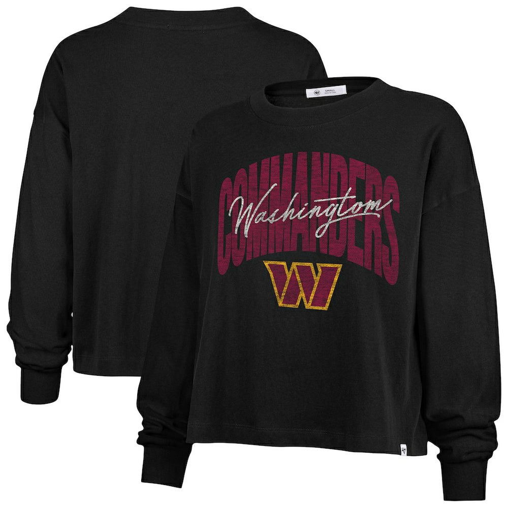 Washington Commanders '47 Women's Plus Size Muse Sydney Long Sleeve T-Shirt Black - 47 brand