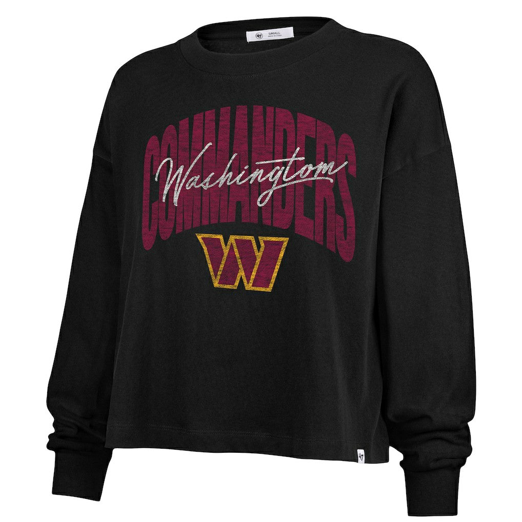 Washington Commanders '47 Women's Plus Size Muse Sydney Long Sleeve T-Shirt Black - 47 brand