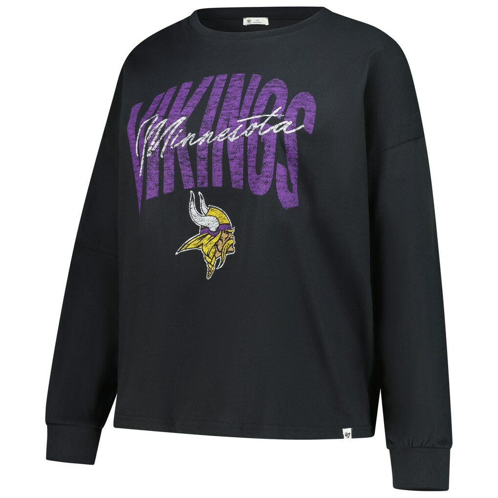 Minnesota Vikings '47 Women's Plus Size Muse Sydney Long Sleeve T-Shirt Black - 47 brand