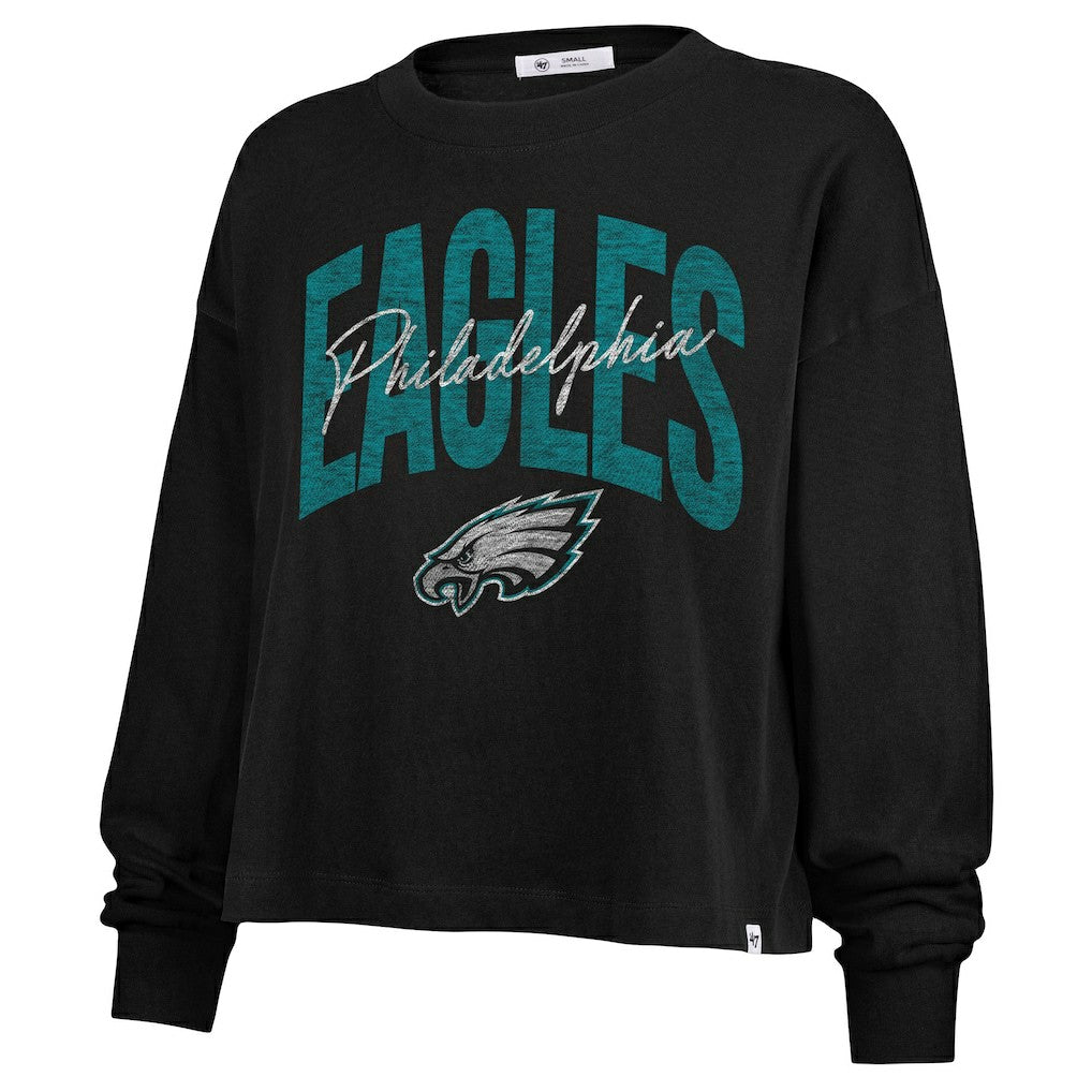 Philadelphia Eagles '47 Women's Plus Size Muse Sydney Long Sleeve T-Shirt Black - 47 brand