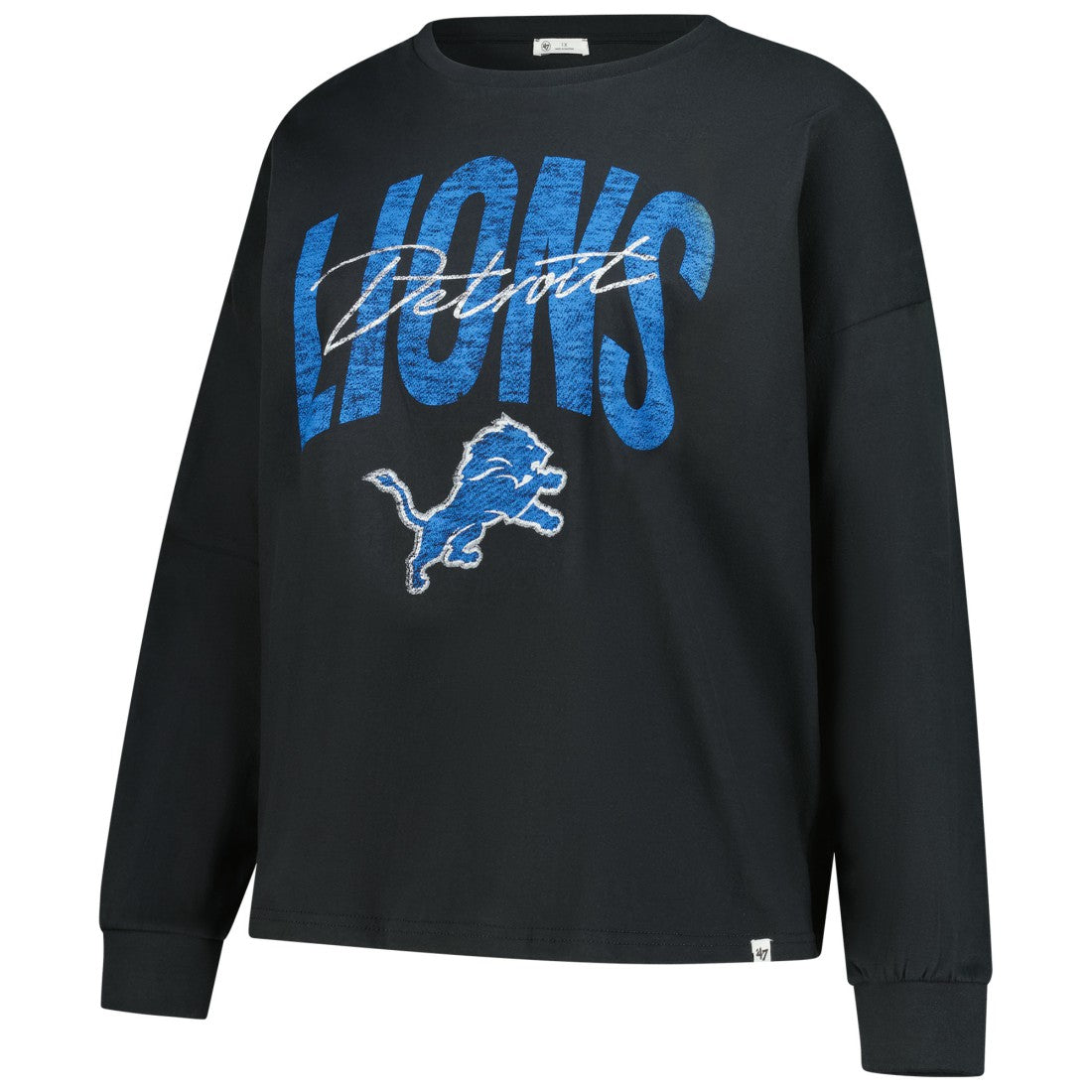 Detroit Lions '47 Women's Plus Size Muse Sydney Long Sleeve T-Shirt Black - 47 brand
