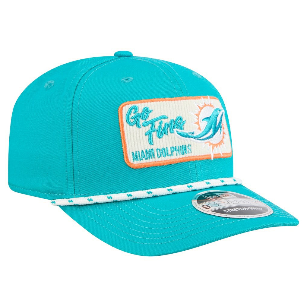 Miami Dolphins New Era Chant 9SEVENTY Stretch-Snap Hat Aqua - NFL