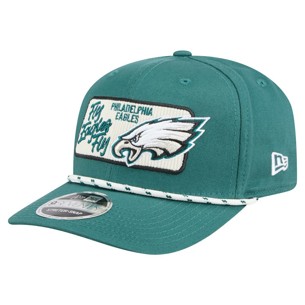 Philadelphia Eagles New Era Chant 9SEVENTY Stretch-Snap Hat Midnight Green - NFL
