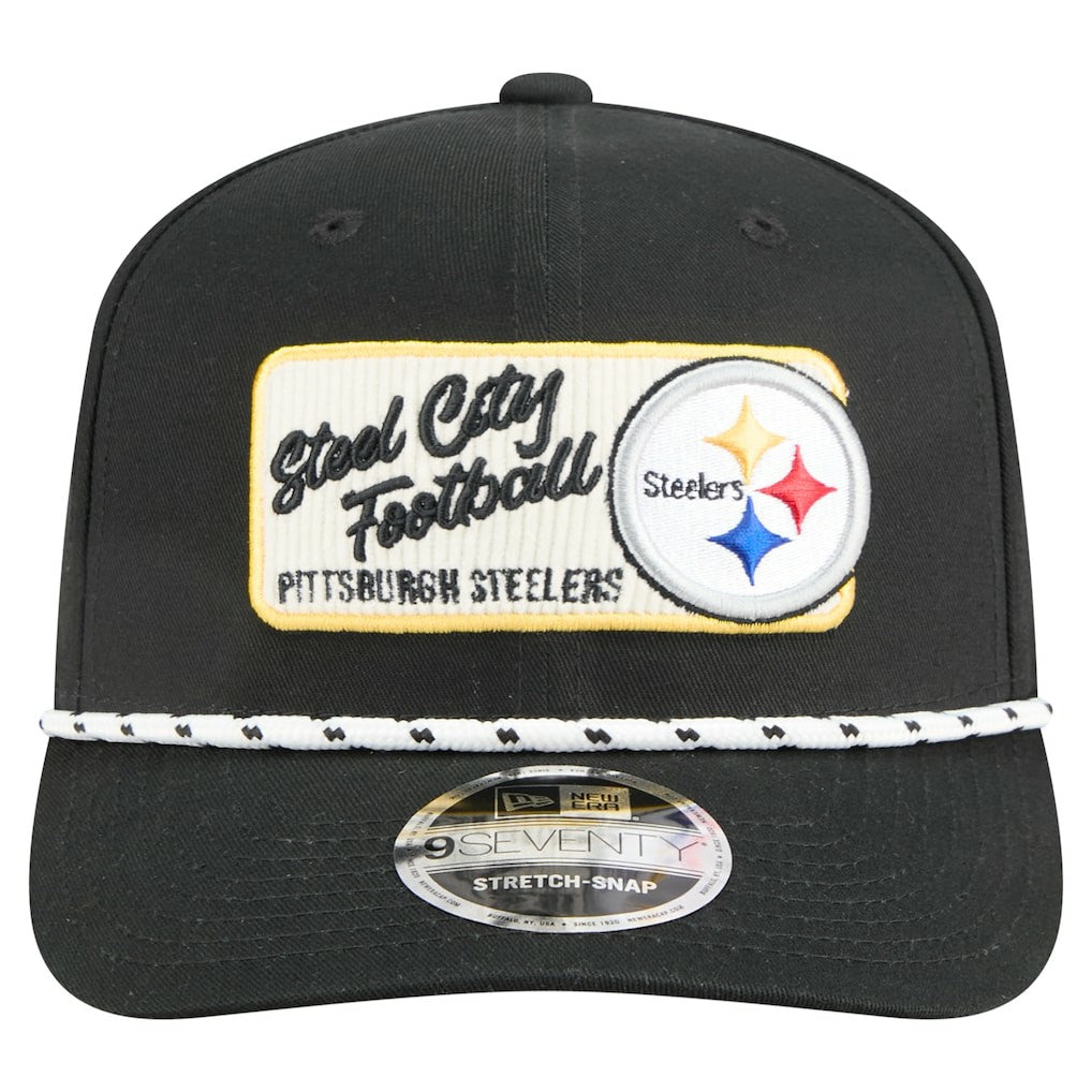 Pittsburgh Steelers New Era Chant 9SEVENTY Stretch-Snap Hat Black - NFL