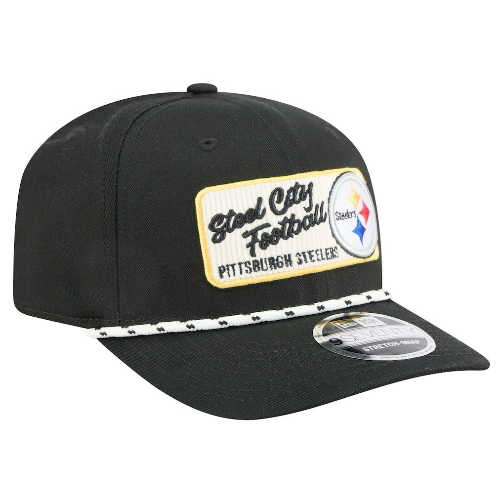 Pittsburgh Steelers New Era Chant 9SEVENTY Stretch-Snap Hat Black - NFL