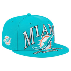 Miami Dolphins New Era Oversized 59FIFTY Fitted Hat Aqua - NFL