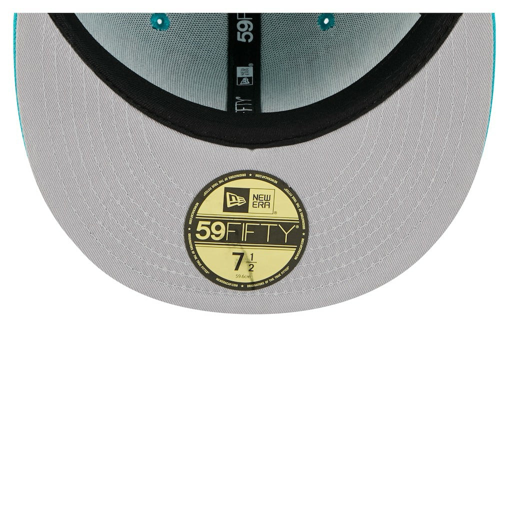 Miami Dolphins New Era Oversized 59FIFTY Fitted Hat Aqua - NFL