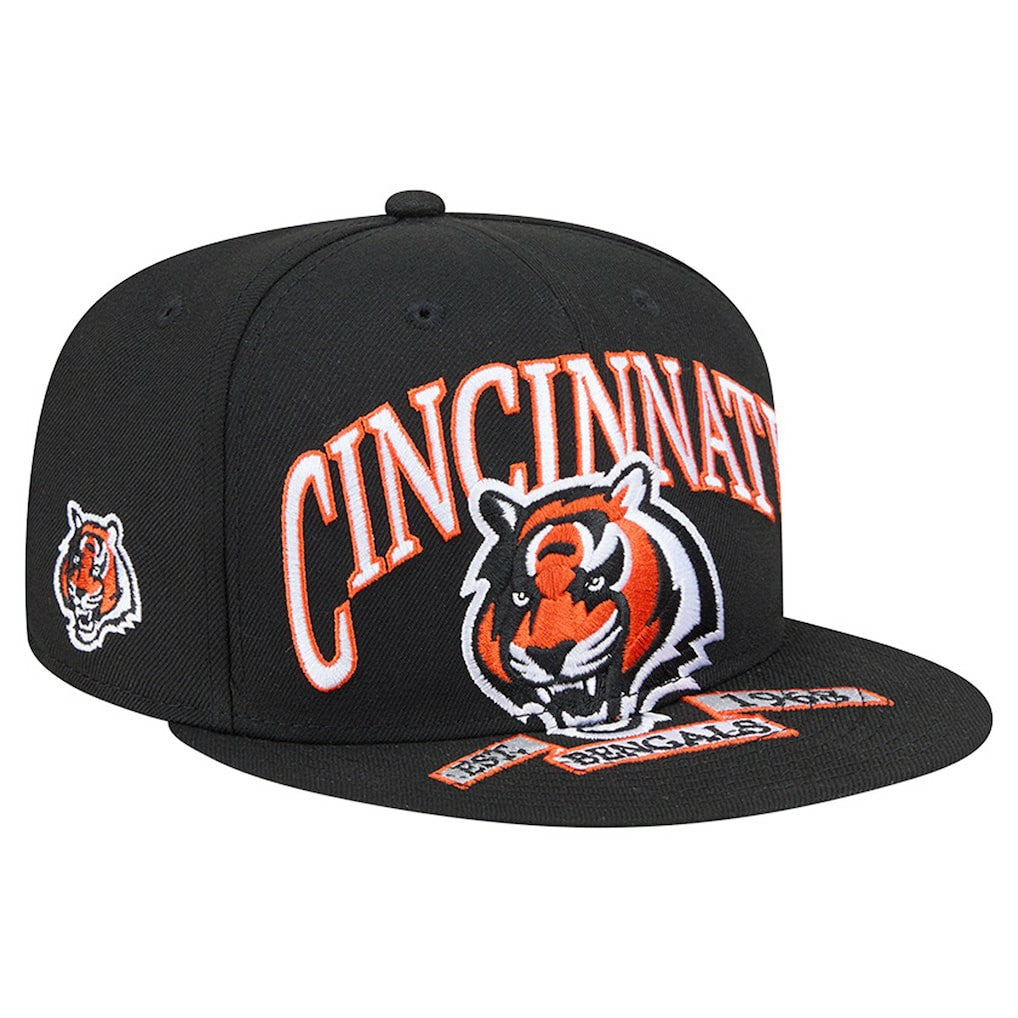 Cincinnati Bengals New Era Head Oversized 59FIFTY Fitted Hat Black - NFL