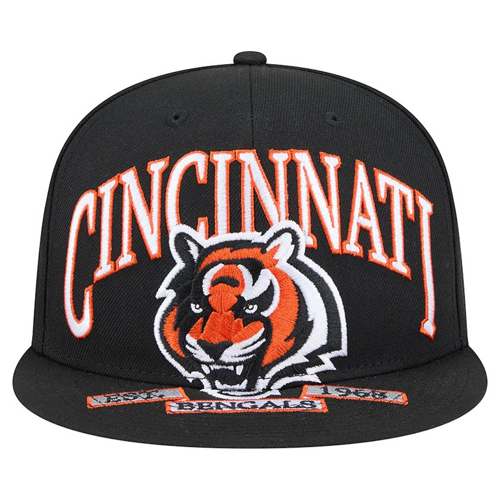 Cincinnati Bengals New Era Head Oversized 59FIFTY Fitted Hat Black - NFL