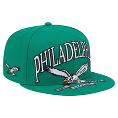 Philadelphia Eagles New Era Throwback Oversized 59FIFTY Fitted Hat Kelly Green - NFL