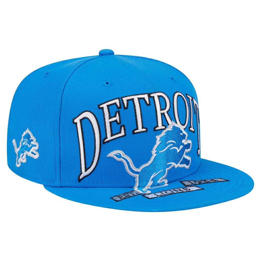 Detroit Lions New Era Oversized 59FIFTY Fitted Hat Blue - NFL