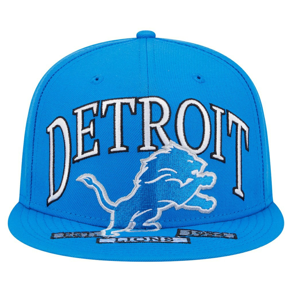 Detroit Lions New Era Oversized 59FIFTY Fitted Hat Blue - NFL