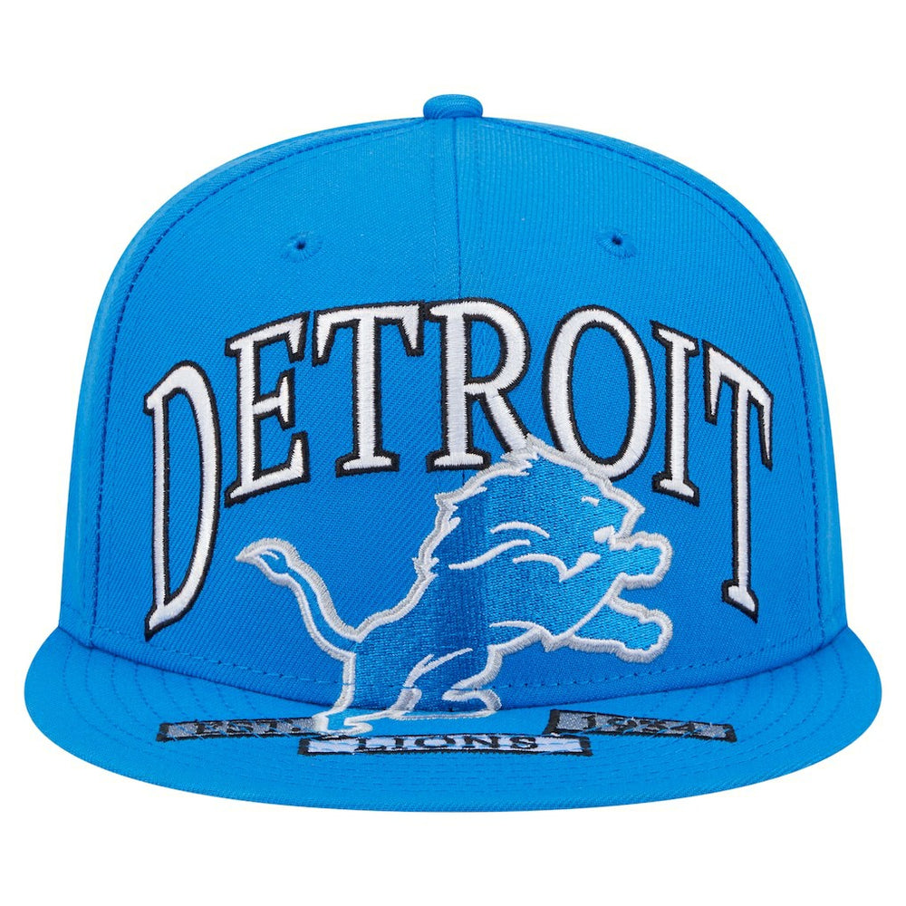 Detroit Lions New Era Oversized 59FIFTY Fitted Hat Blue - NFL