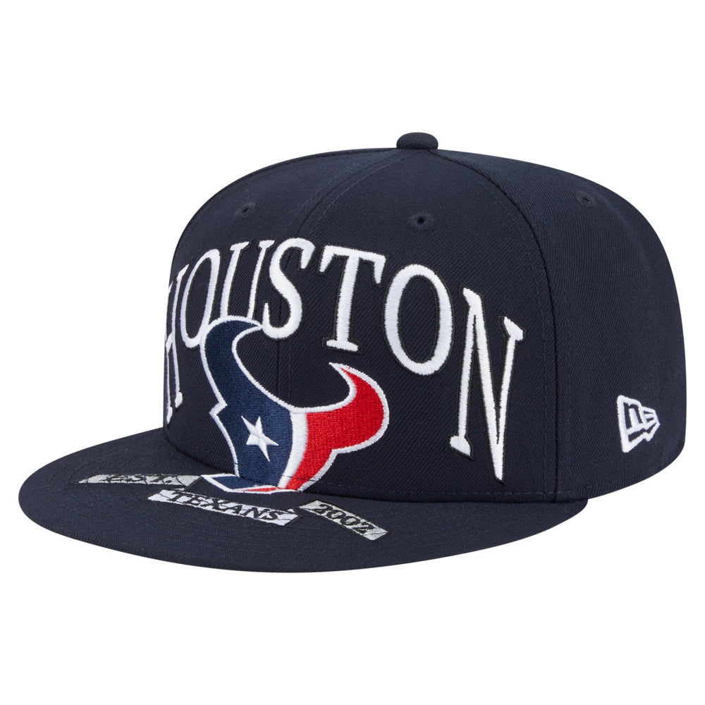 Houston Texans New Era Oversized 59FIFTY Fitted Hat Navy - NFL