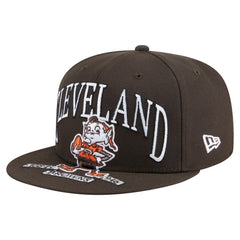 Cleveland Browns New Era Throwback Oversized 59FIFTY Fitted Hat Brown - NFL