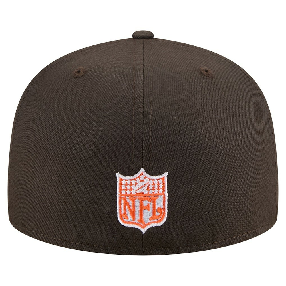 Cleveland Browns New Era Throwback Oversized 59FIFTY Fitted Hat Brown - NFL