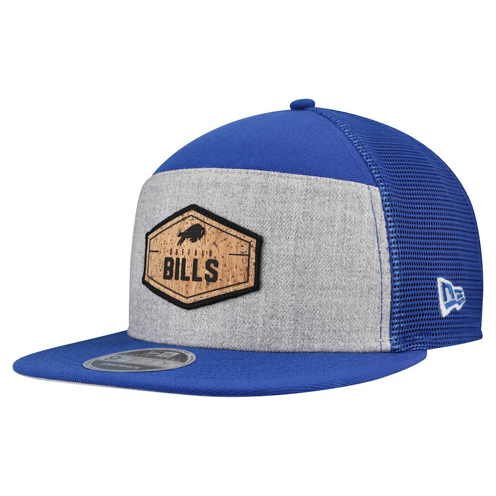 Buffalo Bills New Era Cork Split Panel 9FIFTY Trucker Snapback Hat Gray/Royal - NFL