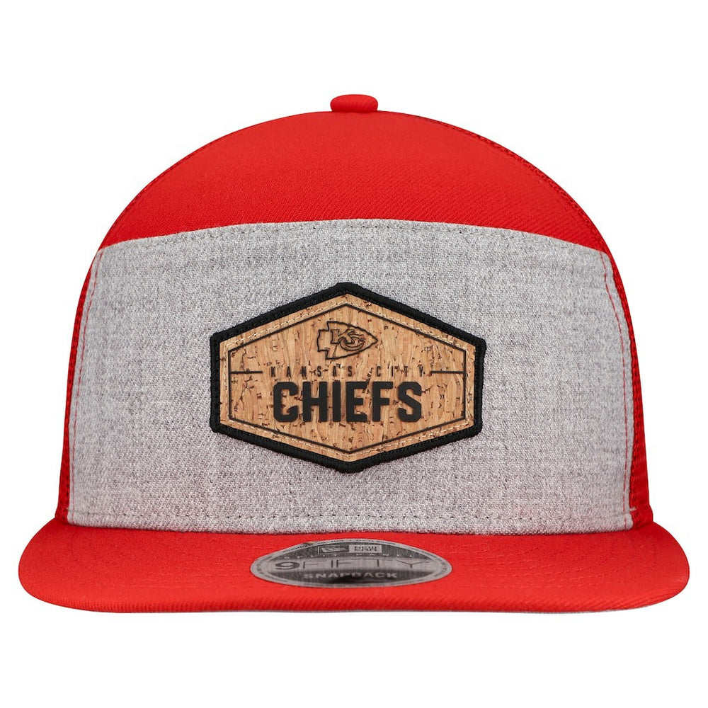 Kansas City Chiefs New Era Cork Split Panel 9FIFTY Trucker Snapback Hat Gray/Red - NFL