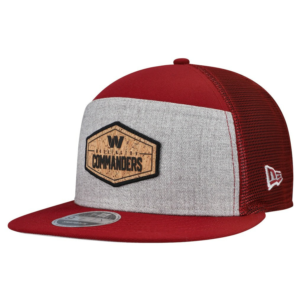 Washington Commanders New Era Cork Split Panel 9FIFTY Trucker Snapback Hat Gray/Burgundy - NFL