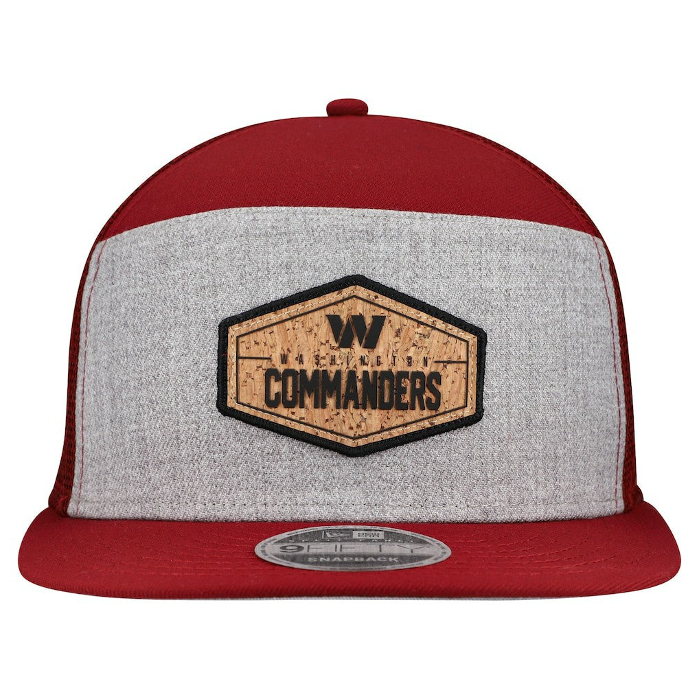 Washington Commanders New Era Cork Split Panel 9FIFTY Trucker Snapback Hat Gray/Burgundy - NFL