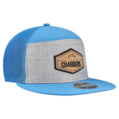 Los Angeles Chargers New Era Cork Split Panel 9FIFTY Trucker Snapback Hat Gray/Powder Blue - NFL