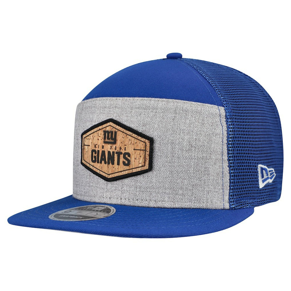 New York Giants New Era Cork Split Panel 9FIFTY Trucker Snapback Hat Gray/Royal - NFL