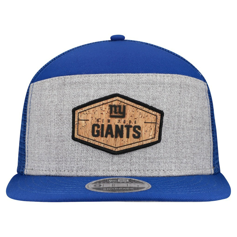New York Giants New Era Cork Split Panel 9FIFTY Trucker Snapback Hat Gray/Royal - NFL