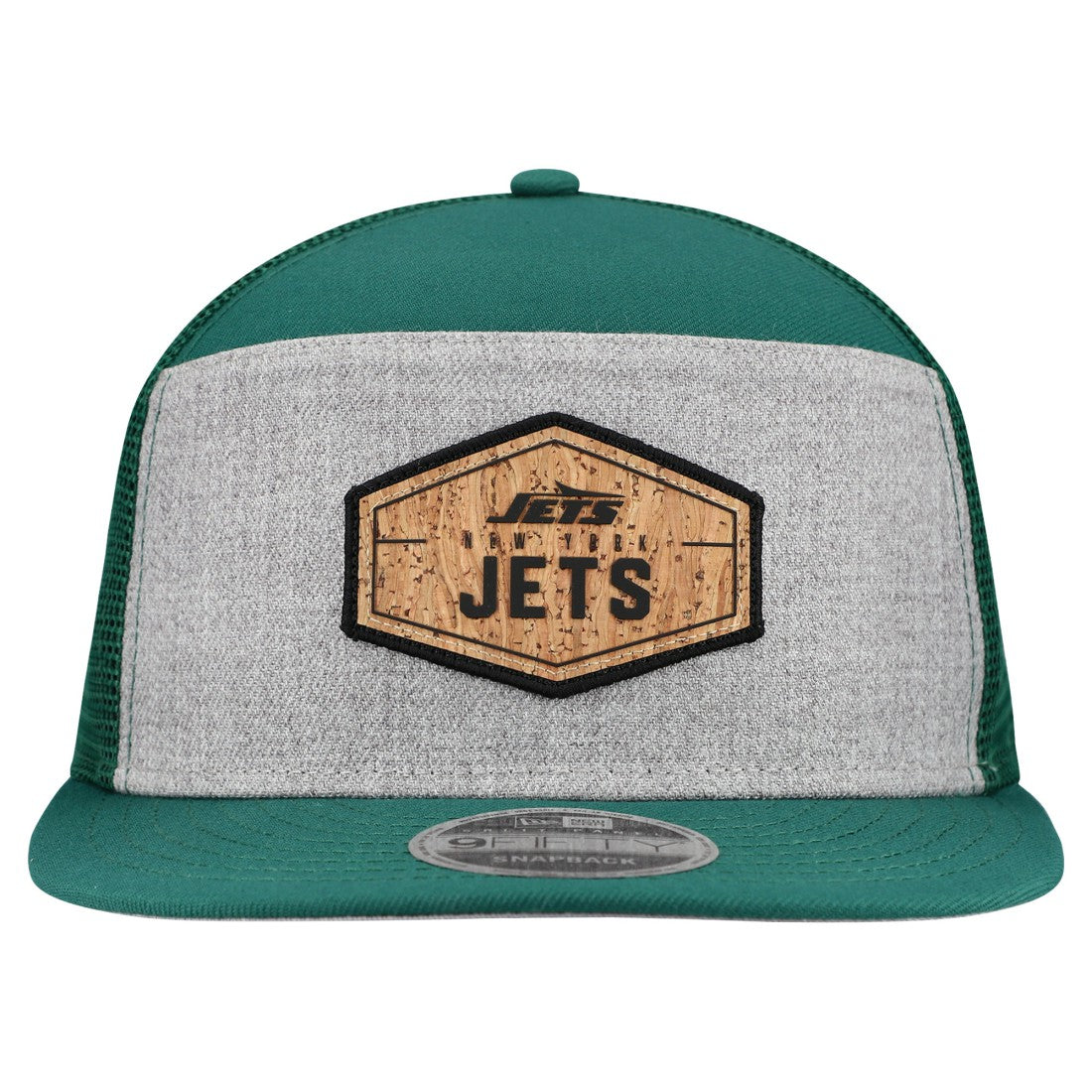 New York Jets New Era Cork Split Panel 9FIFTY Trucker Snapback Hat Gray/Green - NFL