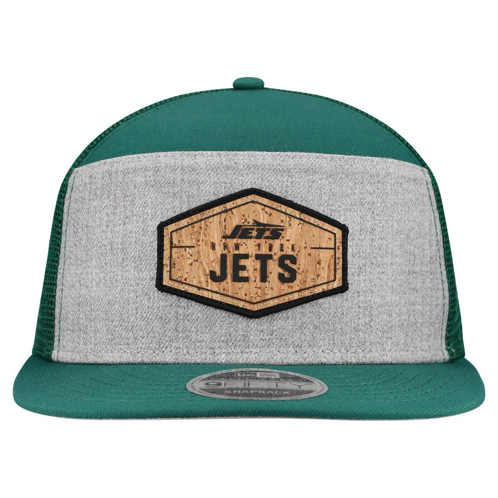 New York Jets New Era Cork Split Panel 9FIFTY Trucker Snapback Hat Gray/Green - NFL