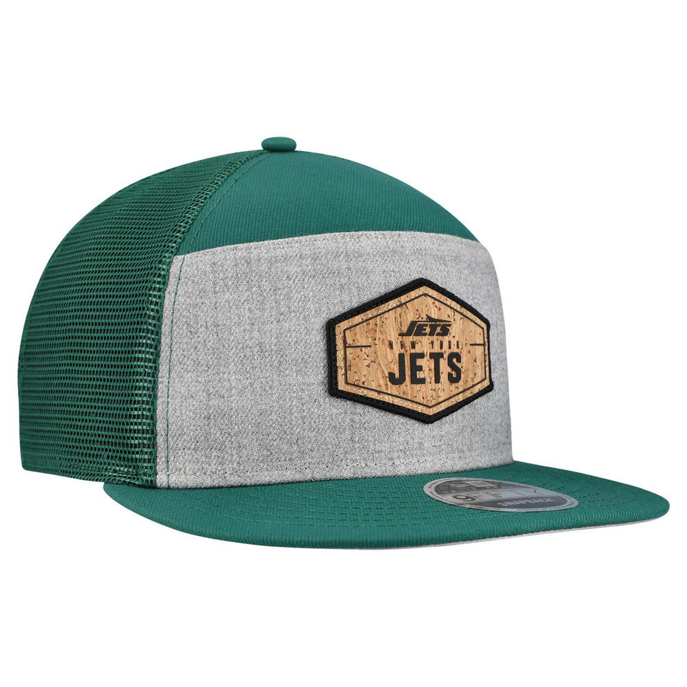 New York Jets New Era Cork Split Panel 9FIFTY Trucker Snapback Hat Gray/Green - NFL