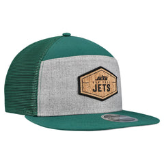 New York Jets New Era Cork Split Panel 9FIFTY Trucker Snapback Hat Gray/Green - NFL