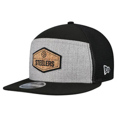 Pittsburgh Steelers New Era Cork Split Panel 9FIFTY Trucker Snapback Hat Gray/Black - NFL
