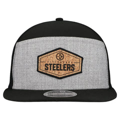 Pittsburgh Steelers New Era Cork Split Panel 9FIFTY Trucker Snapback Hat Gray/Black - NFL