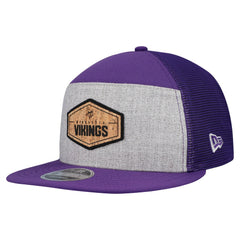 Minnesota Vikings New Era Cork Split Panel 9FIFTY Trucker Snapback Hat Gray/Purple - NFL