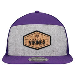 Minnesota Vikings New Era Cork Split Panel 9FIFTY Trucker Snapback Hat Gray/Purple - NFL