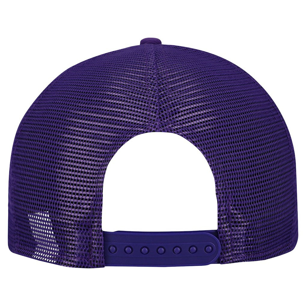 Minnesota Vikings New Era Cork Split Panel 9FIFTY Trucker Snapback Hat Gray/Purple - NFL
