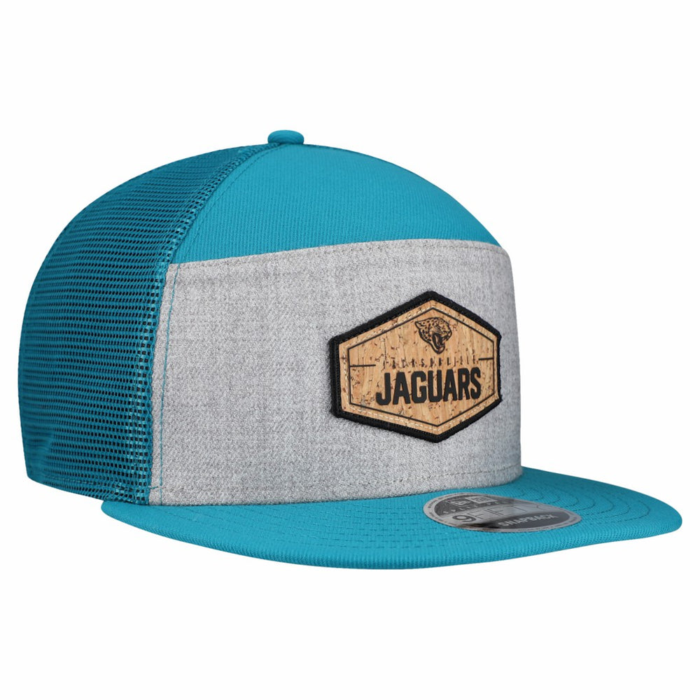 Jacksonville Jaguars New Era Cork Split Panel 9FIFTY Trucker Snapback Hat Gray/Teal - NFL