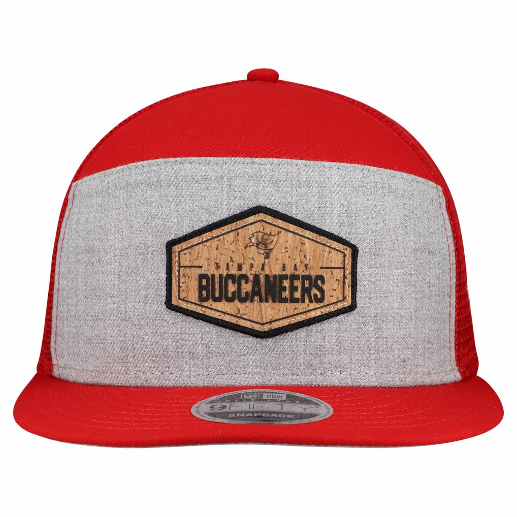 Tampa Bay Buccaneers New Era Cork Split Panel 9FIFTY Trucker Snapback Hat Gray/Red - NFL
