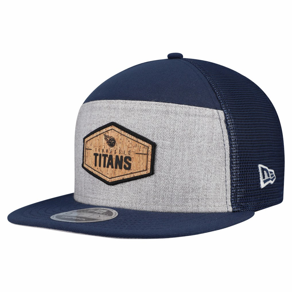 Tennessee Titans New Era Cork Split Panel 9FIFTY Trucker Snapback Hat Gray/Navy - NFL