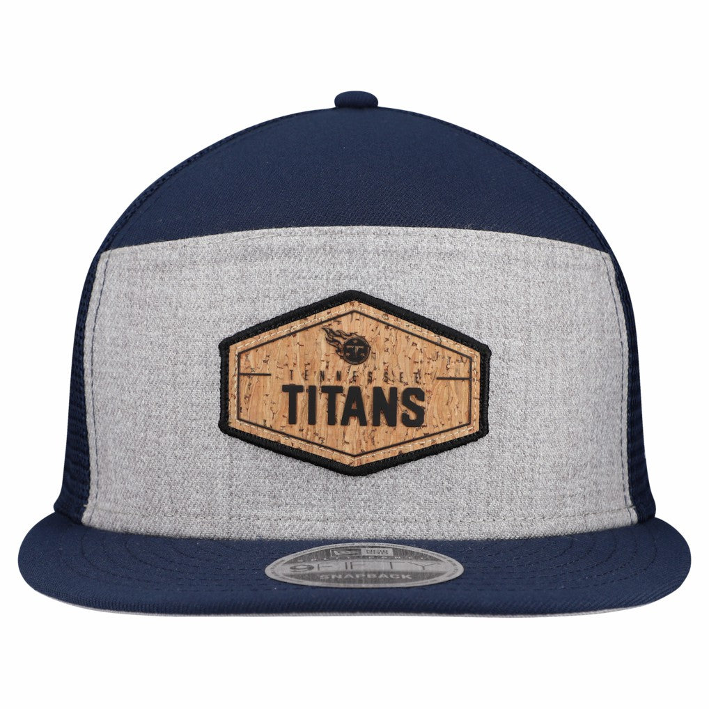 Tennessee Titans New Era Cork Split Panel 9FIFTY Trucker Snapback Hat Gray/Navy - NFL