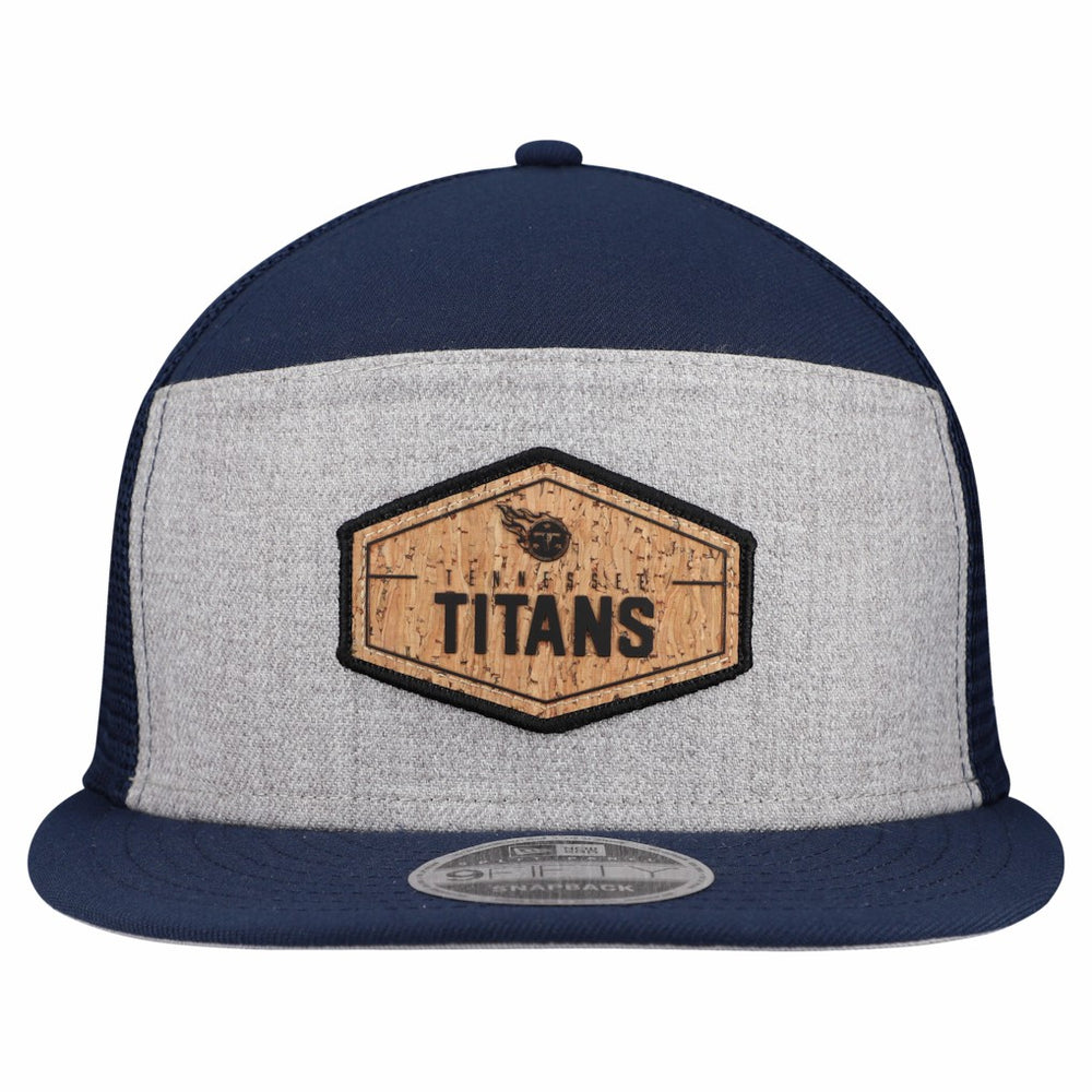 Tennessee Titans New Era Cork Split Panel 9FIFTY Trucker Snapback Hat Gray/Navy - NFL