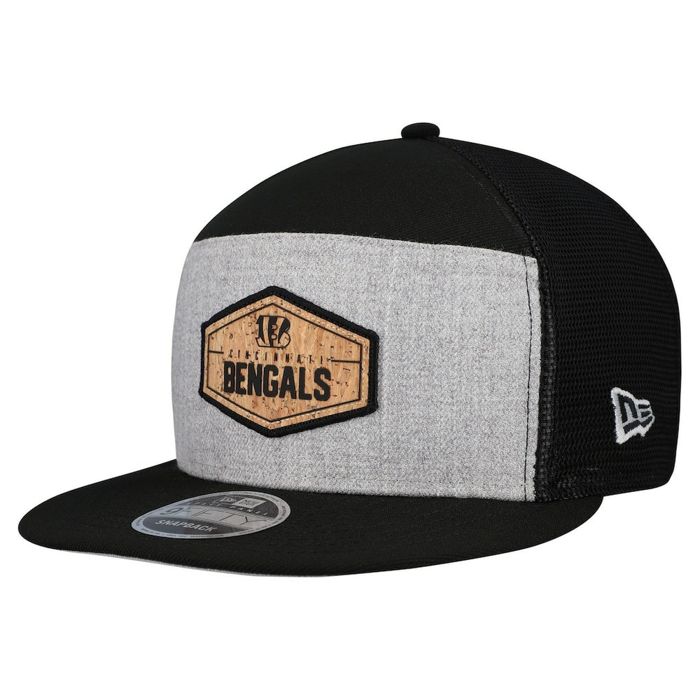 Cincinnati Bengals New Era Cork Split Panel 9FIFTY Trucker Snapback Hat Gray/Black - NFL