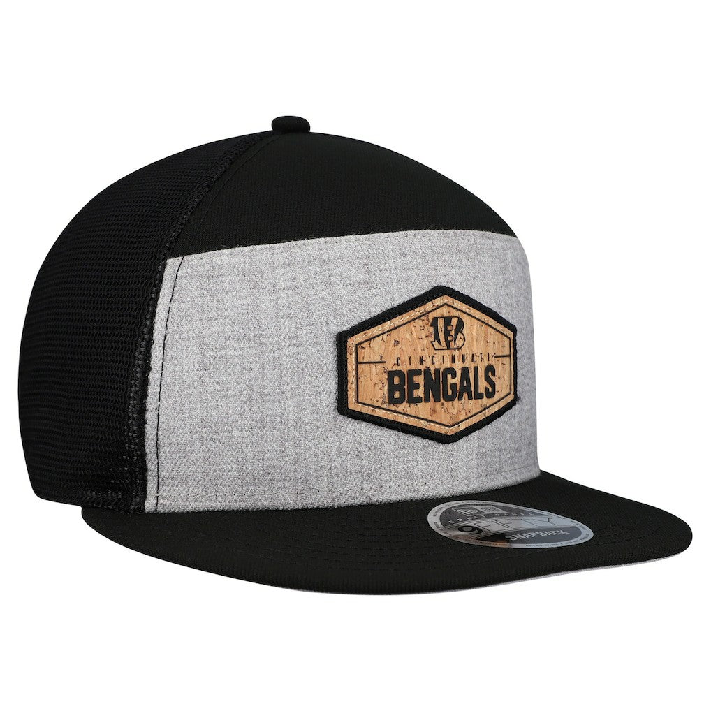 Cincinnati Bengals New Era Cork Split Panel 9FIFTY Trucker Snapback Hat Gray/Black - NFL