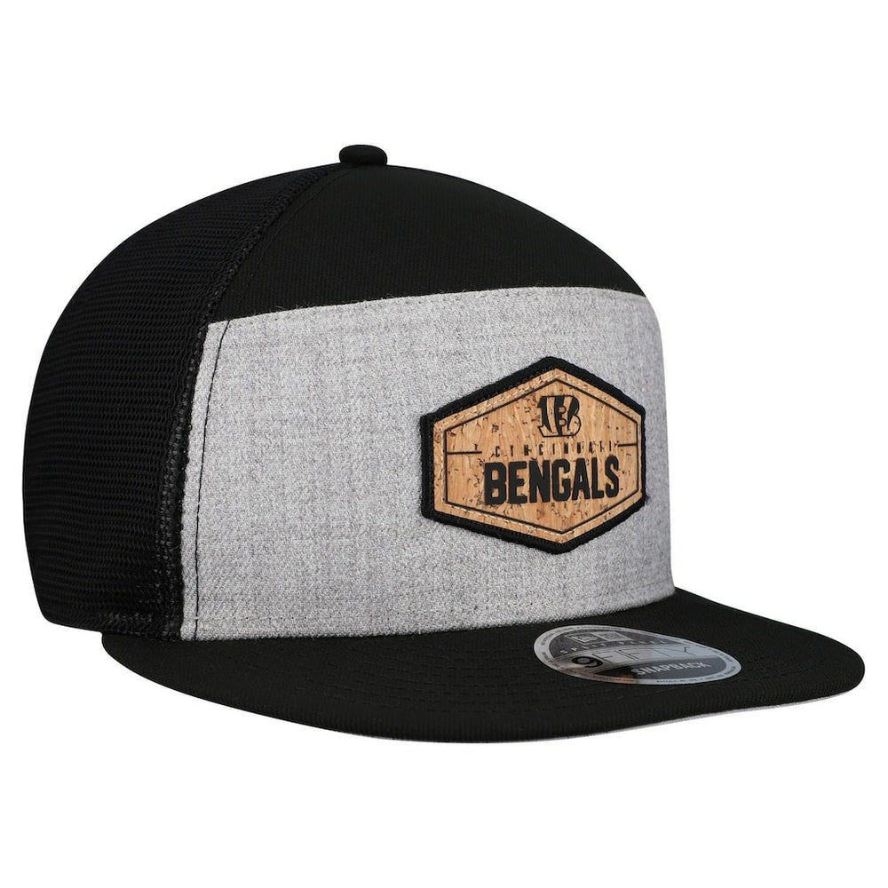 Cincinnati Bengals New Era Cork Split Panel 9FIFTY Trucker Snapback Hat Gray/Black - NFL