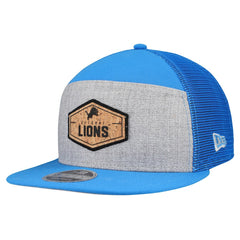 Detroit Lions New Era Cork Split Panel 9FIFTY Trucker Snapback Hat Gray/Blue - NFL