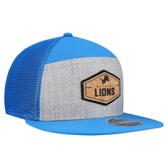 Detroit Lions New Era Cork Split Panel 9FIFTY Trucker Snapback Hat Gray/Blue - NFL