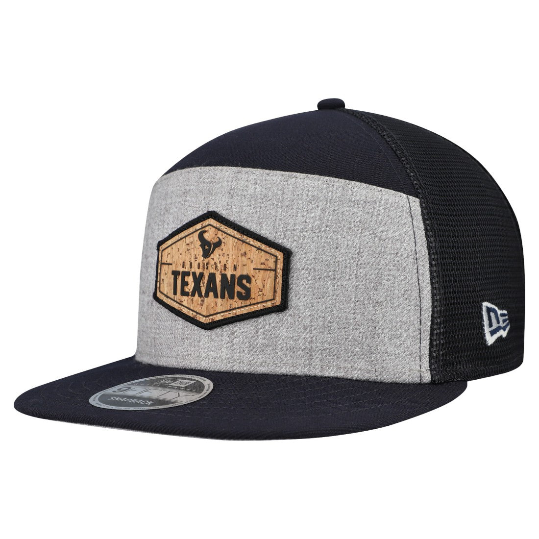 Houston Texans New Era Cork Split Panel 9FIFTY Trucker Snapback Hat Gray/Navy - NFL
